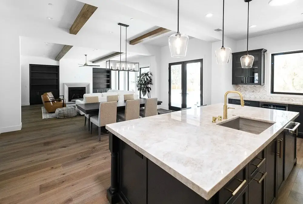 Parcel 1 user-supplied finished-home reference — kitchen, dining and living spaces